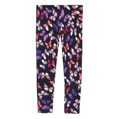 bluezoo Girls' multi-coloured butterfly print leggings